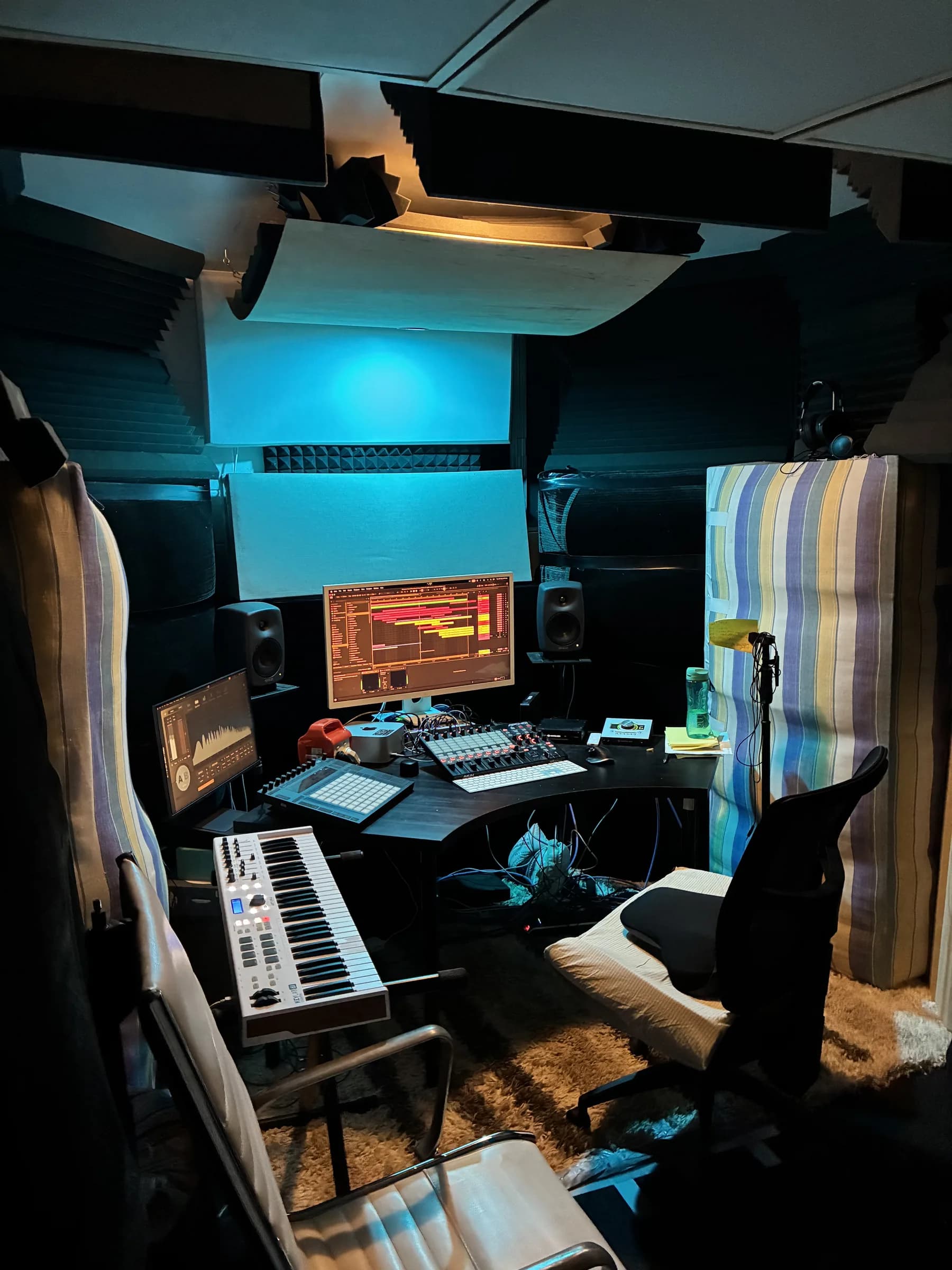 Scott Stevenson's home studio in Jindalee, Brisbane, set up for one-on-one production lessons